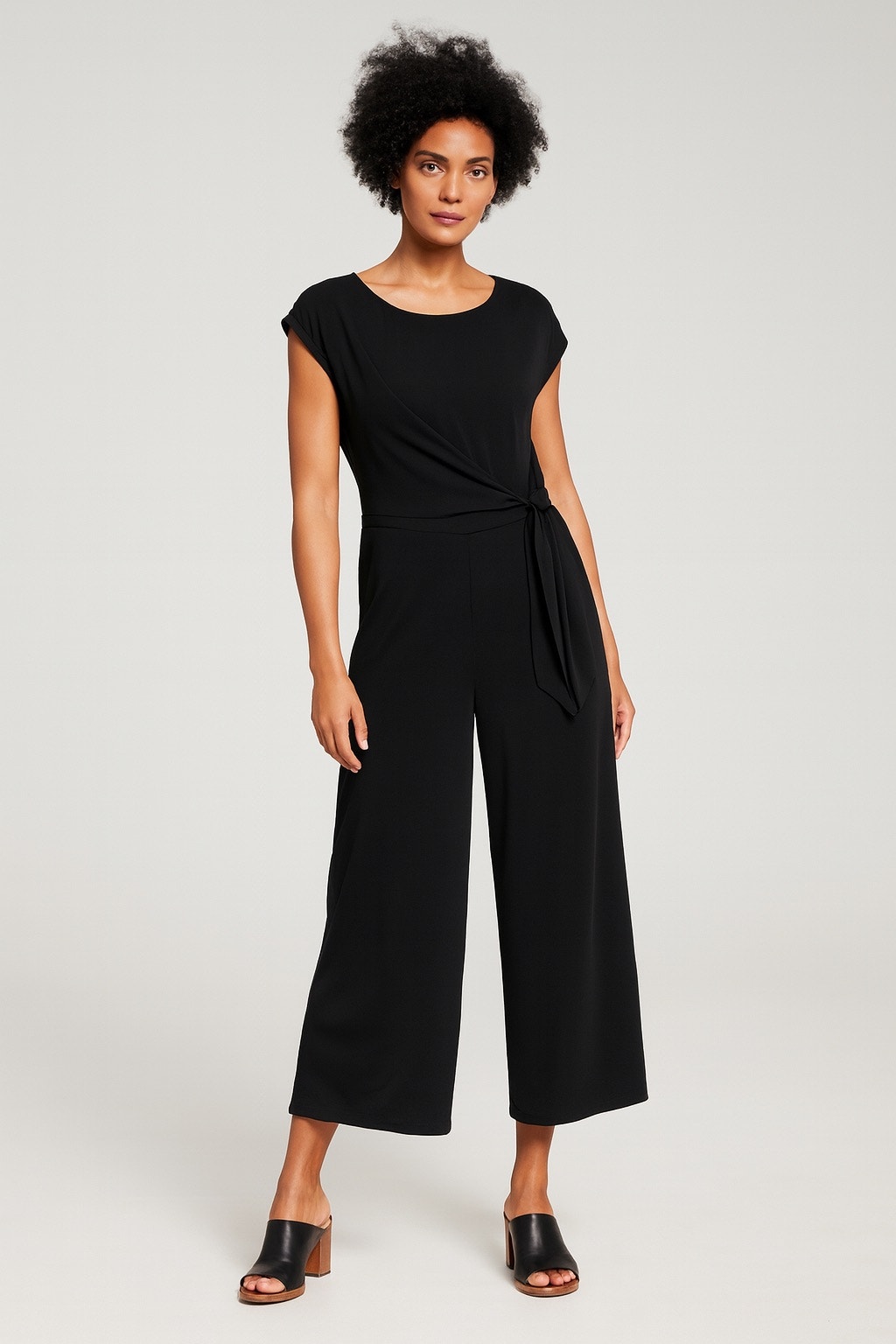 Banana Republic Tie-Front Cropped Jumpsuit Black